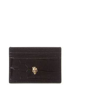 Alexander McQueen Skull Croc-Embossed Leather Card Case